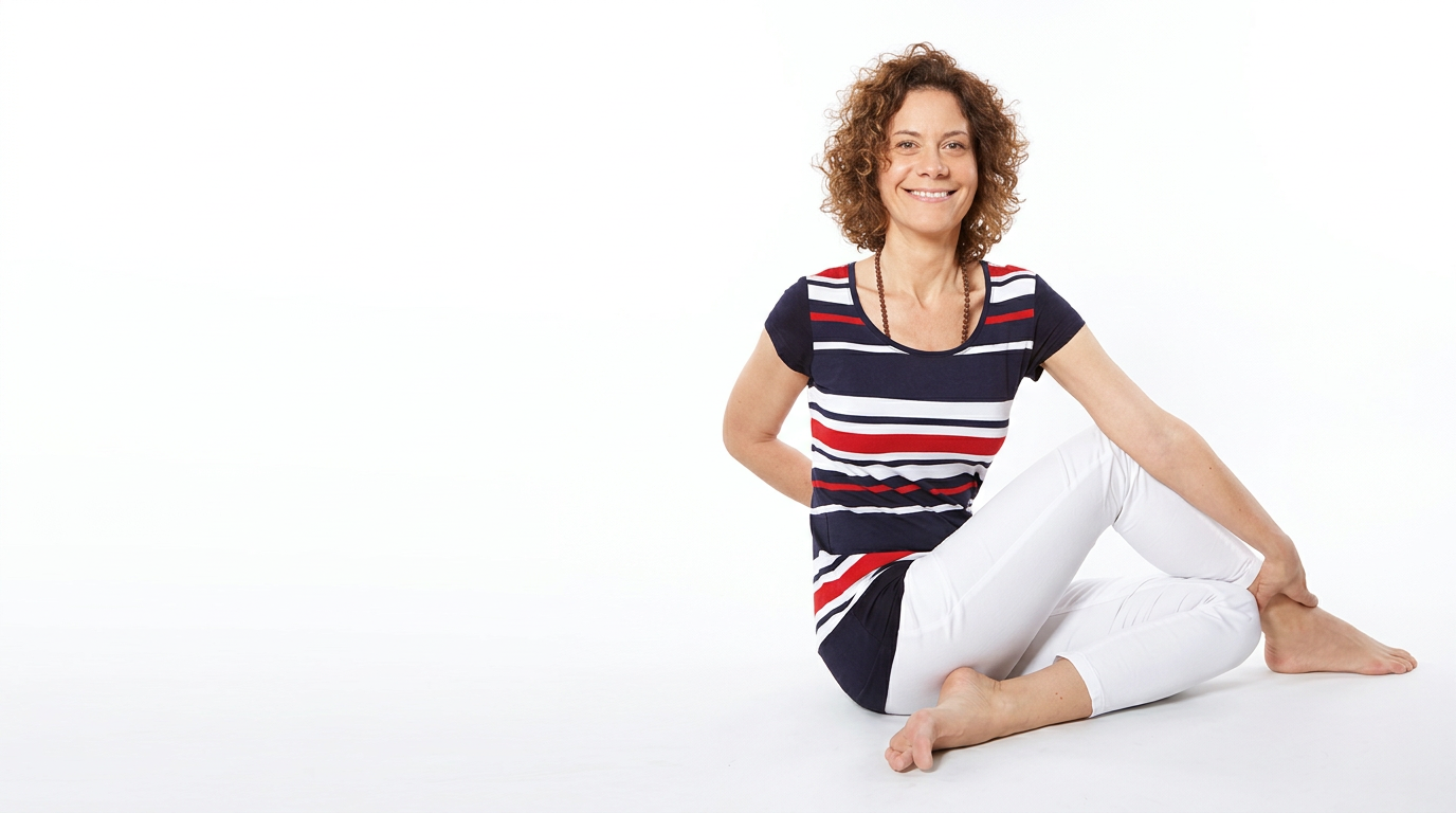 Oseba pri sproščeni vadbi joge